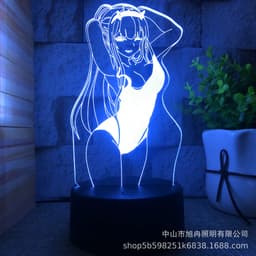 image-3D Night Light LED USB Desk Lamp Touch Remote Control Modern Minimalist