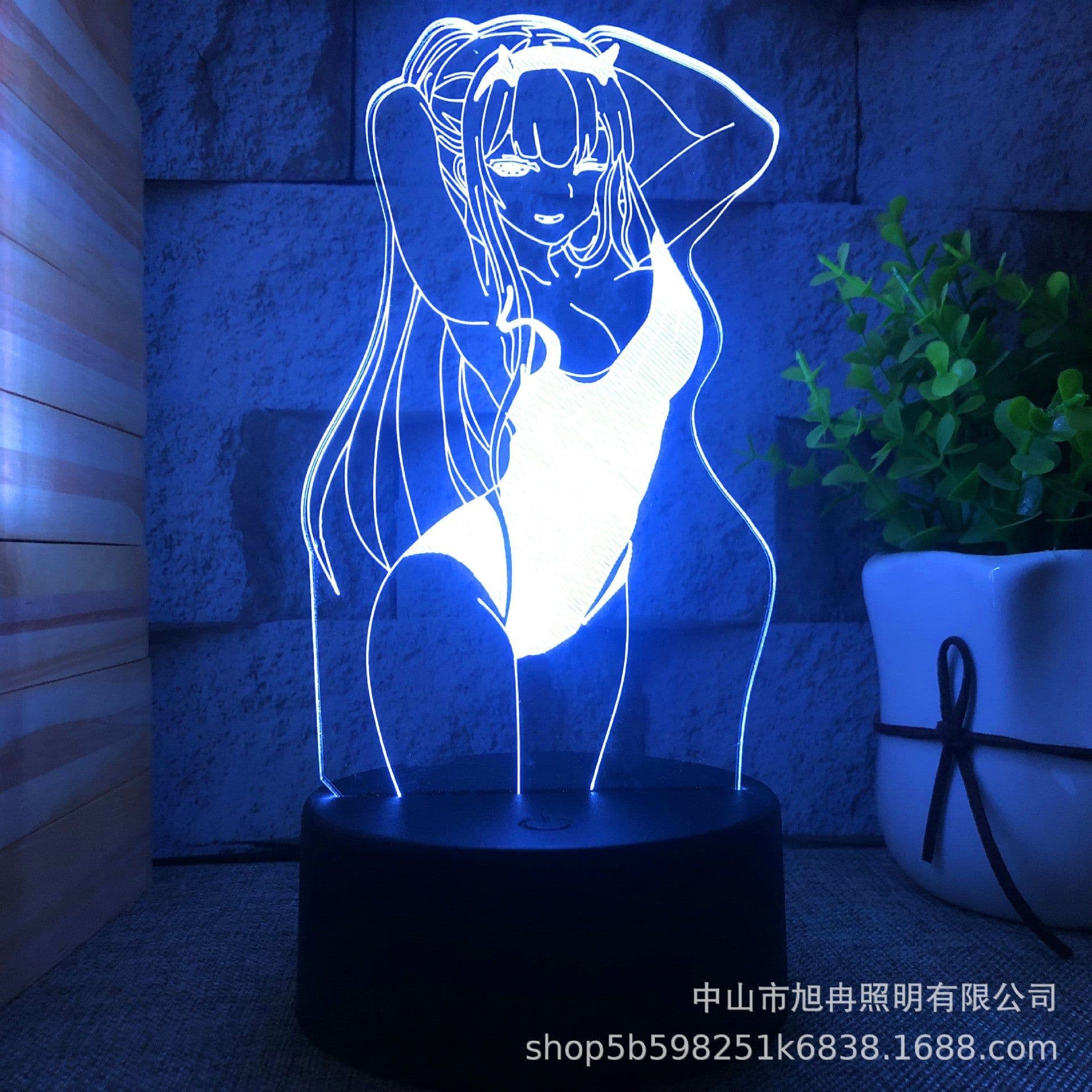 image-3D Night Light LED USB Desk Lamp Touch Remote Control Modern Minimalist