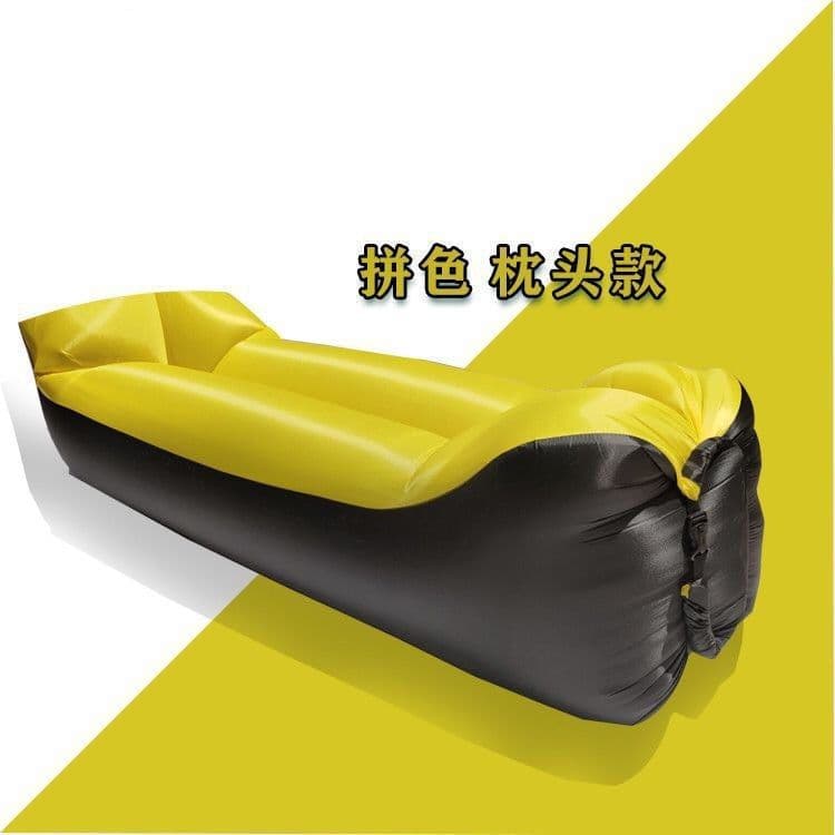 image-Inflatable Red Beach Sofa Air Bed Single Deck Portable Camping Chair (57 characters)