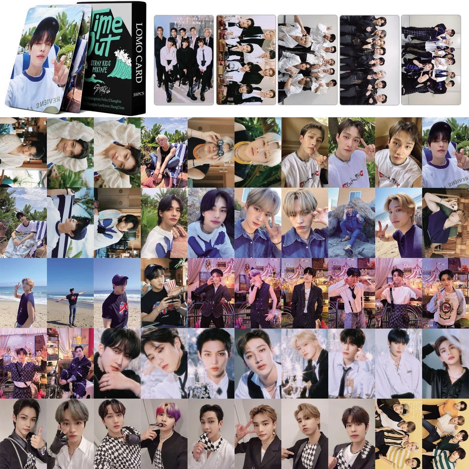 image-SK Stray Kids Album Cards - Bang Chan, Lee Know, Hyunjin