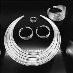 image-Popular bridal necklace set alloy multi-filament necklace four-piece set cross-border decoration neckiac