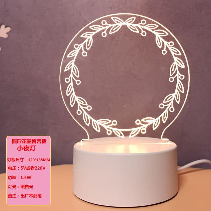 image-3D Night Light Girl Heart USB Plug-in Table Lamp