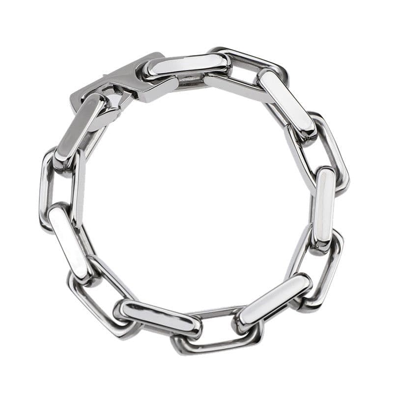 image-Titanium Steel Bracelet - Silver 21cm Unisex Couple Style