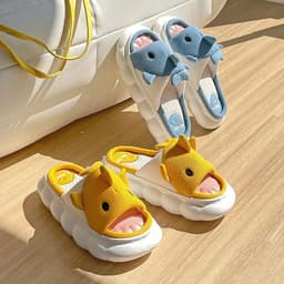 image-Xiaosha Thick-Soled Cotton Linen Slippers - Grey Size 44-45