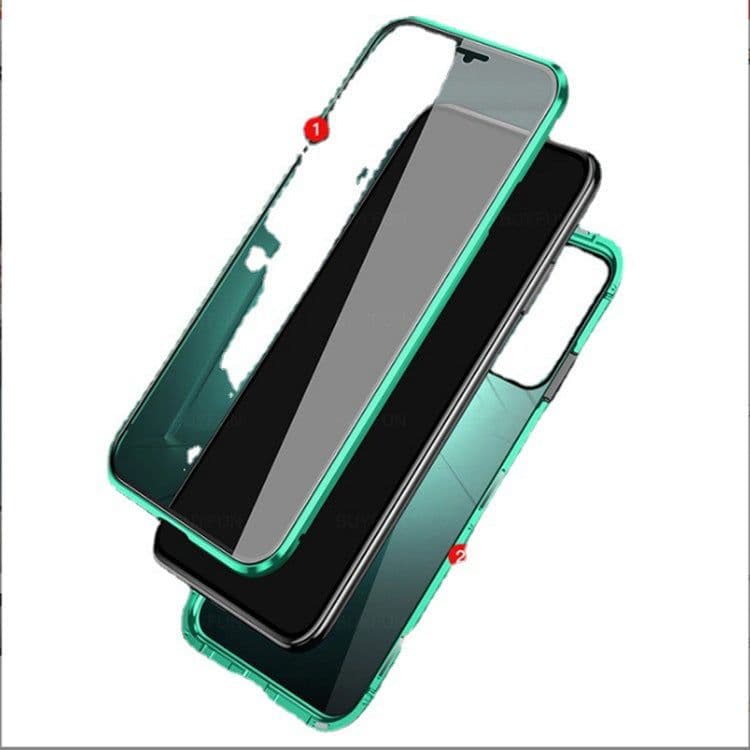image-Suitable for Samsung note20 anti-peep Magneto mobile phone case S21 double-sided glass magnetic metal protective cover s22u