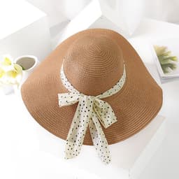 image-Big Brim Straw Hat Women Summer Khaki