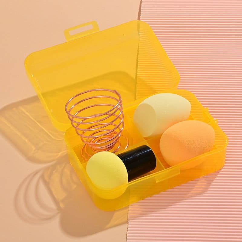 image-Beauty Egg Makeup Sponge Set - Foundation Brush & Powder Puff