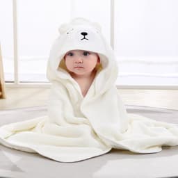 image-Mu Mu Xiong Baby Swaddle Quilt - Elk Coffee Coral Fleece 105cm Newborn