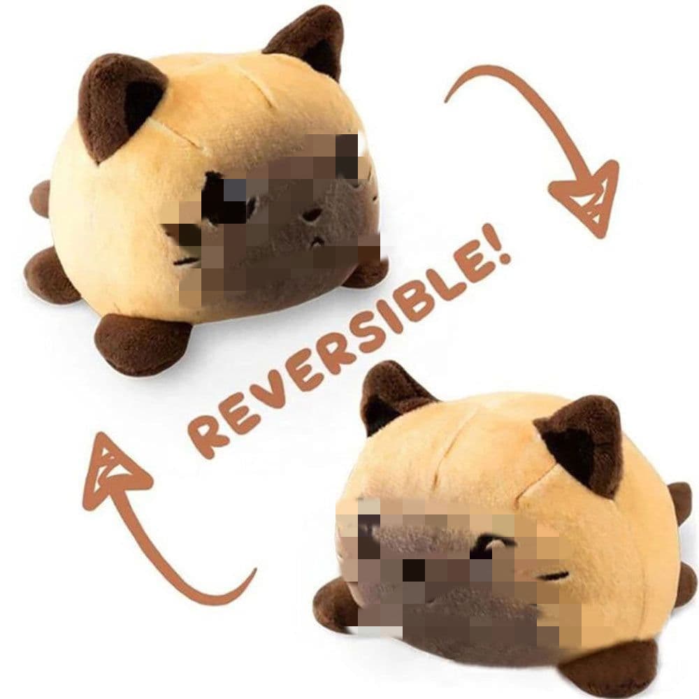 image-Cross-border foreign trade reversible cat doll plush toy double-sided octopus cute animal style reverse Yoda doll generation