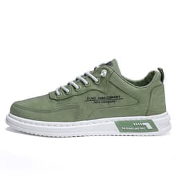 image-Men's Canvas Sneakers - Grey Low Cut Casual