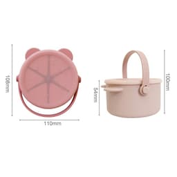 image-Cute Bear Snack Box for Kids - Portable Snack Cup with Lid and Handle