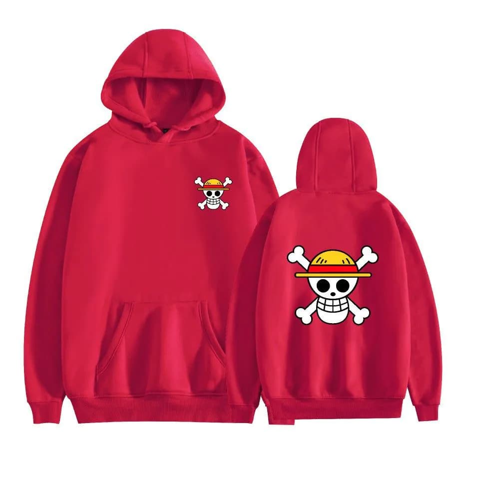 image-Yellow Hooded Sweatshirt - Anime Print Loose Fit