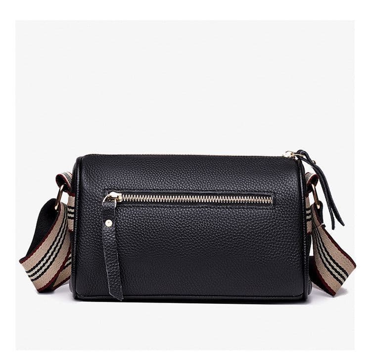 image-Genuine Leather Handbag - Pillow Bag One-Shoulder Black