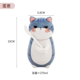 image-Couple cup Japanese cartoon cute cat ceramic cup breakfast milk coffee cup ins mug with lid