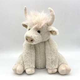 image-Little Huba Highland Cow Plush Doll - Brown 25cm