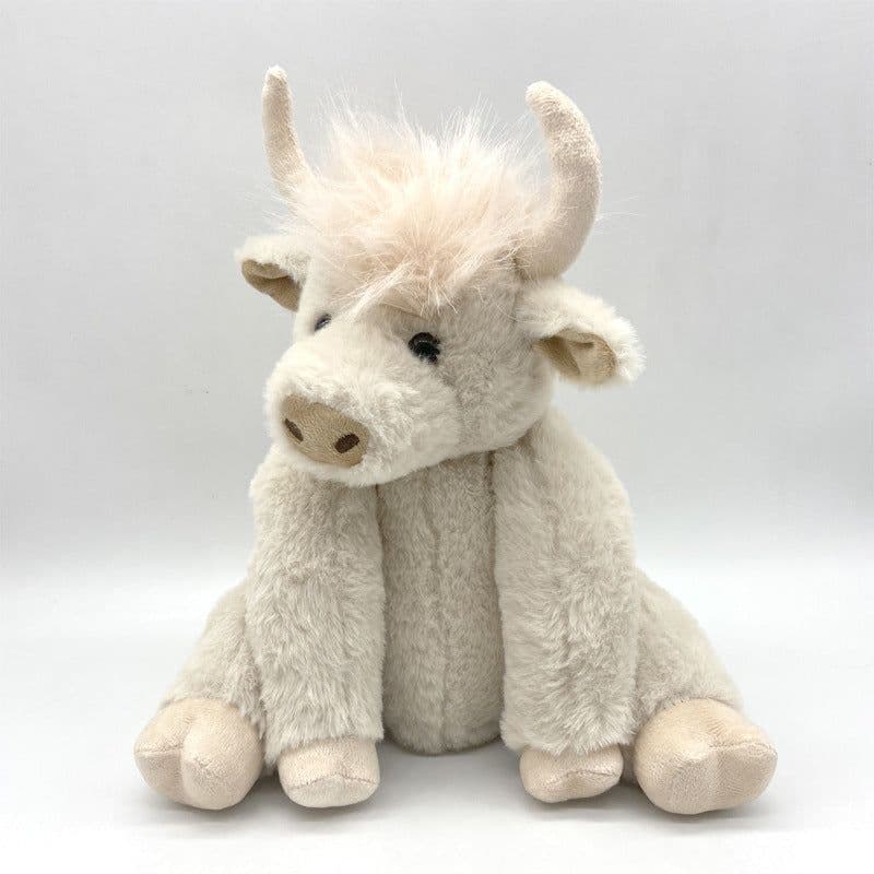 image-Little Huba Highland Cow Plush Doll - Brown 25cm