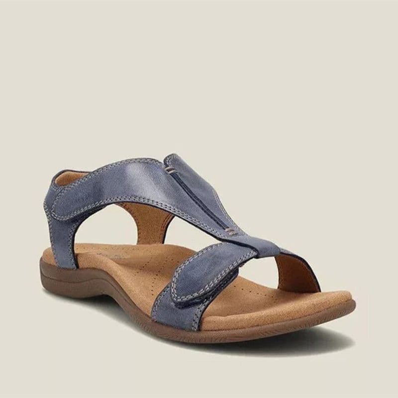 image-Women's Roman Sandals - Yellow Velcro Casual