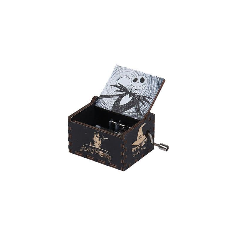 image-Autonomous DIY Wooden Hand Crank Halloween Music Box Carving Kit Gift