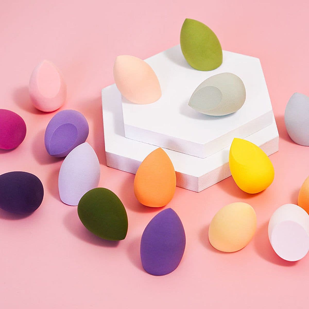 image-Don't eat powder, don't stick powder, beauty makeup egg dry and wet dual-use makeup egg wholesale independent packaging gourd water drop oblique cut powder puff