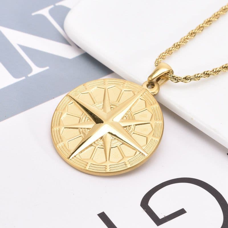 image-European and American Jewelry Wholesale Vietnam Shajin Mandala Four-pointed Star Pendant Mandala Men and Women Couples Mantra Necklace