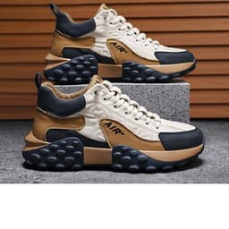 image-Men's Sports Casual Shoes - Black Orange Low Top