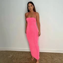 image-Summer Halter Neck Dress - A Line Long Skirt 2022 Elegant Temperament