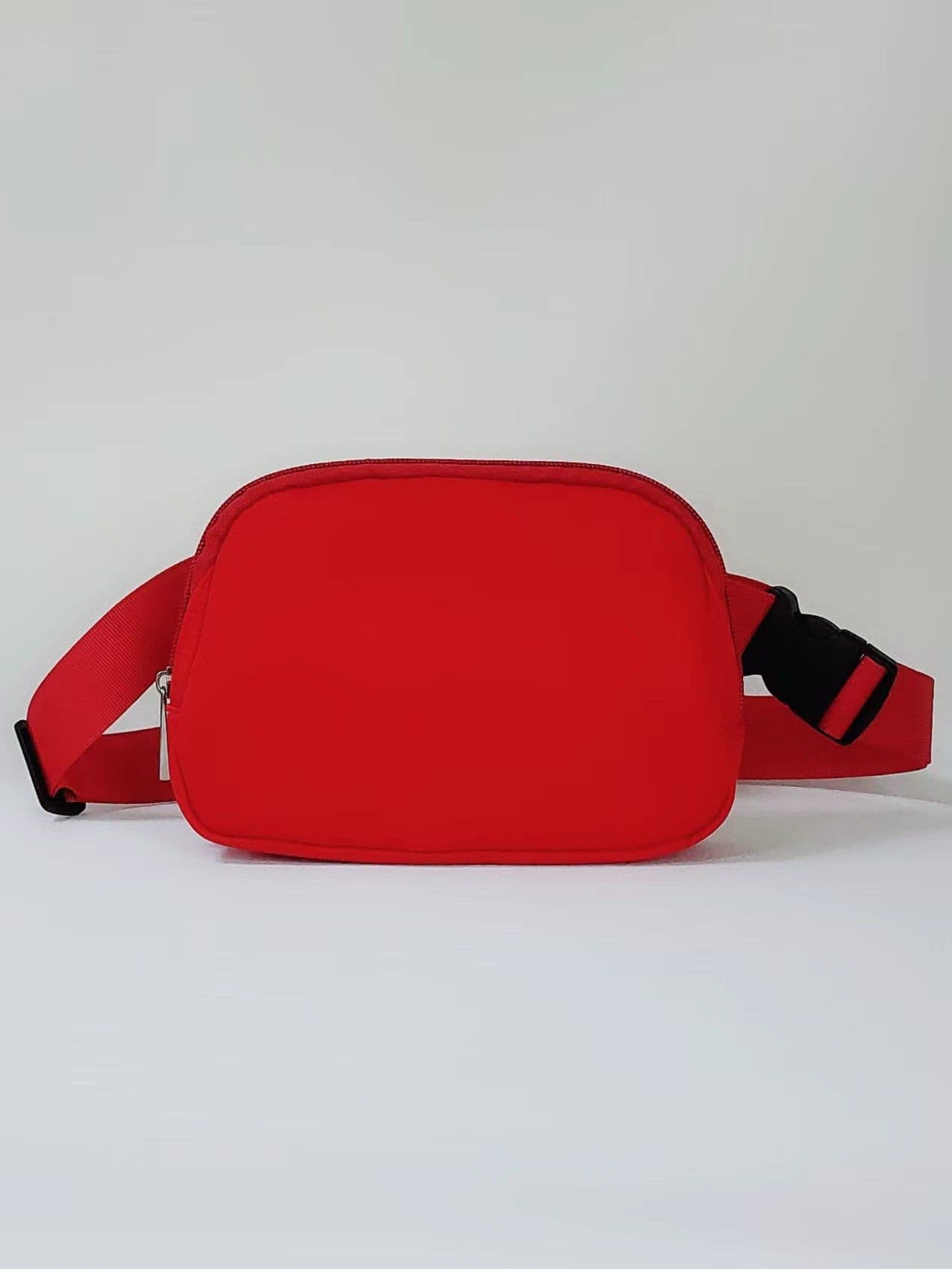 image-Sports Fitness Waist Bag - Orange Nylon Unisex