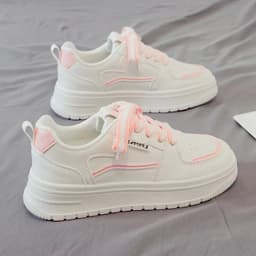 image-2023 spring new all-match small white shoes women's sports casual daddy shoes ins trendy thick-soled net red board shoes