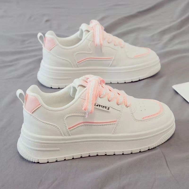 image-2023 spring new all-match small white shoes women's sports casual daddy shoes ins trendy thick-soled net red board shoes