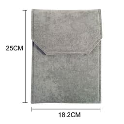 image-Jewelry Necklace Storage Bag - Black Flannel 25x18cm