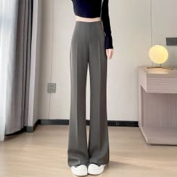 image-Women's High Waist Flared Pants Summer 2023 2XL Neutral Style