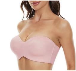image-Cross-border foreign trade European and American underwear seamless invisible bra detachable gathered thin with steel ring large size tube top wholesale