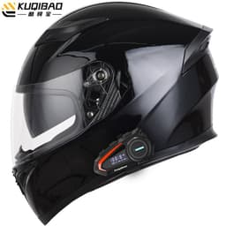 image-Coolqibao Motorcycle Full-Face Helmet Bluetooth XXL Gray