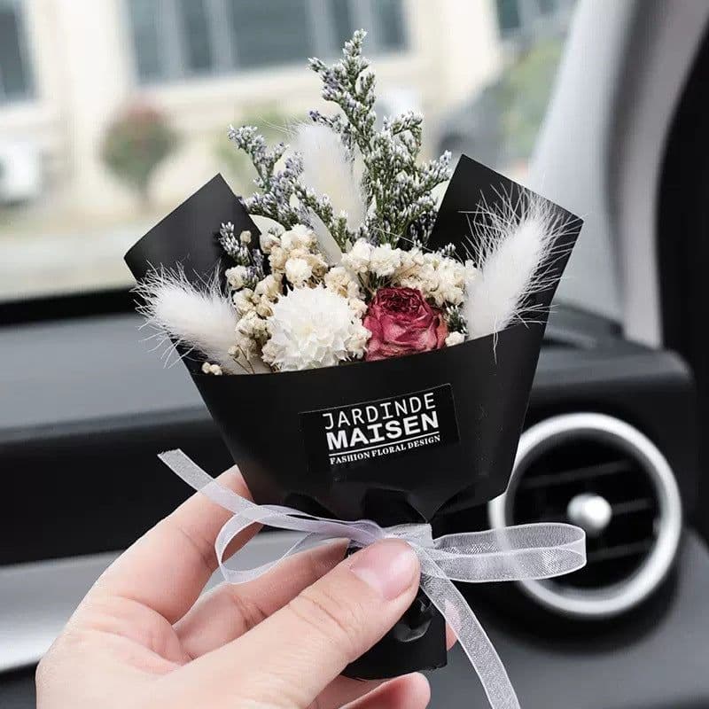 image-Aromatherapy Clip Bouquet - Beige Hydrangea Car Fragrance Decor