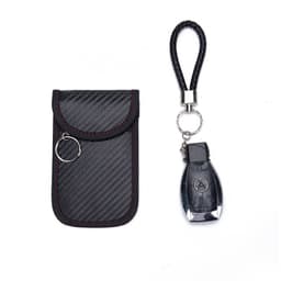 image-RFID Shielding Bag - Anti-Theft Carbon Fiber Key Bag, Black - Unisex