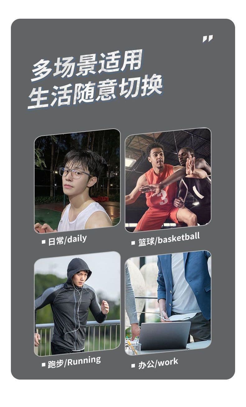 image-Sports glasses men's playing basketball anti-slip anti-sweat anti-blue light flat mirror can be equipped with myopia glasses frame frame wholesale