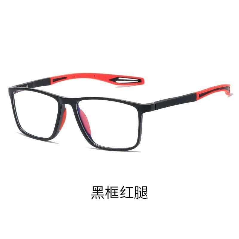 image-Anti-Blue Light TR90 Sports Reading Glasses - Large Frame, Gray/Orange