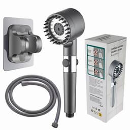 image-Shower Head Set with Handheld Bracket - Gray ABS