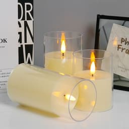 image-Zhu Sheng LED Candle - White Cylindrical Christmas LED Candle Set of 3