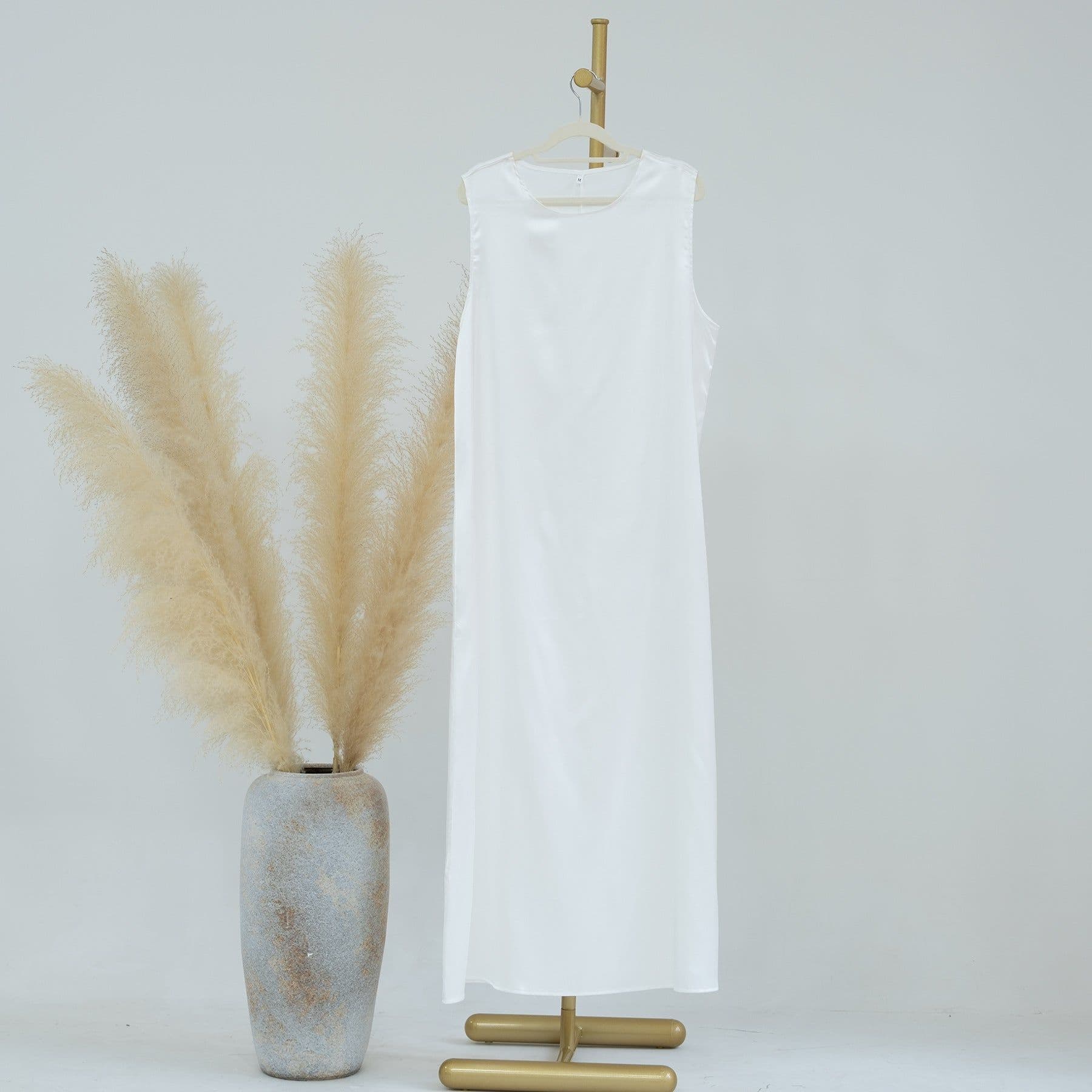 image-Loriya Summer Sleeveless Long Skirt - Macaron Solid