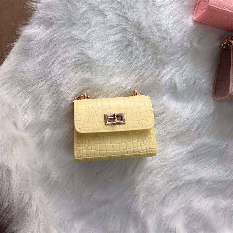 image-Summer mini small bag women 2021 new trendy net trendy red crocodile pattern solid color fashion one shoulder Messenger chain bag