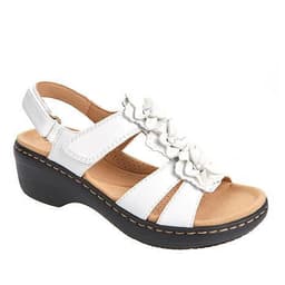image-Women's Wedge Sandals Gold Flower Fish Mouth Size 43