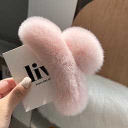image-Rex Rabbit Fur Hair Clip - Moss Green XL 15cm Plush