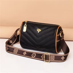image-Genuine Leather Small Square Crossbody Bag - Green