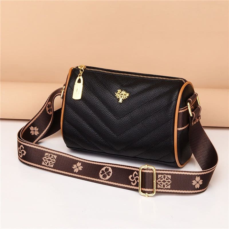image-Genuine Leather Small Square Crossbody Bag - Green