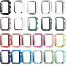 image-Suitable for Apple 7 representative case iwatch S7 watch protective cover shell film integrated PC frosted tempered film all-inclusive shell