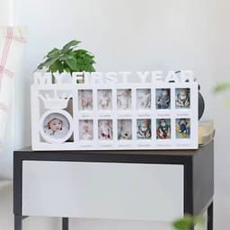 image-Baby Monthly Milestone Photo Frame - Wall Mount White