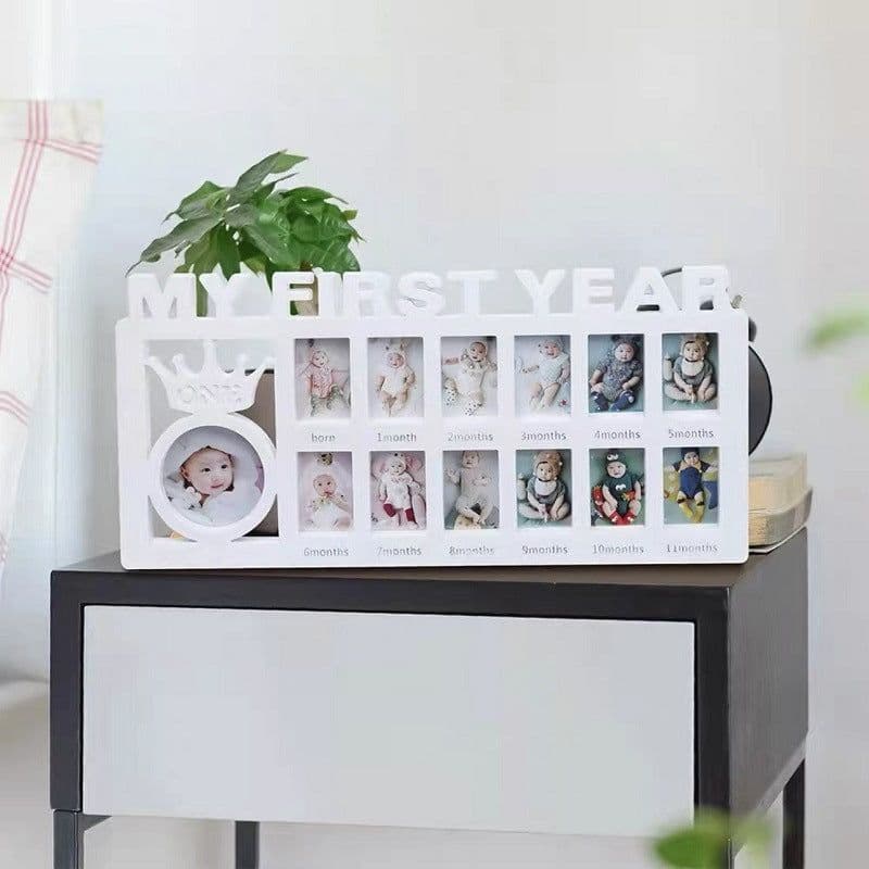 image-Baby Monthly Milestone Photo Frame - Wall Mount White