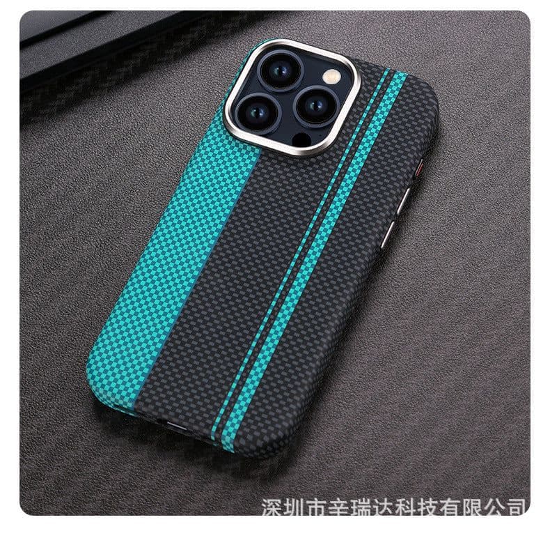 image-Suitable iPhone 15 Pro Max Kevlar Case - Carbon Fiber Pattern