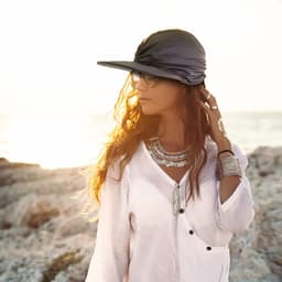 image-Women's Sun Visor Hat - Royal Blue Wide Brim UV Protection
